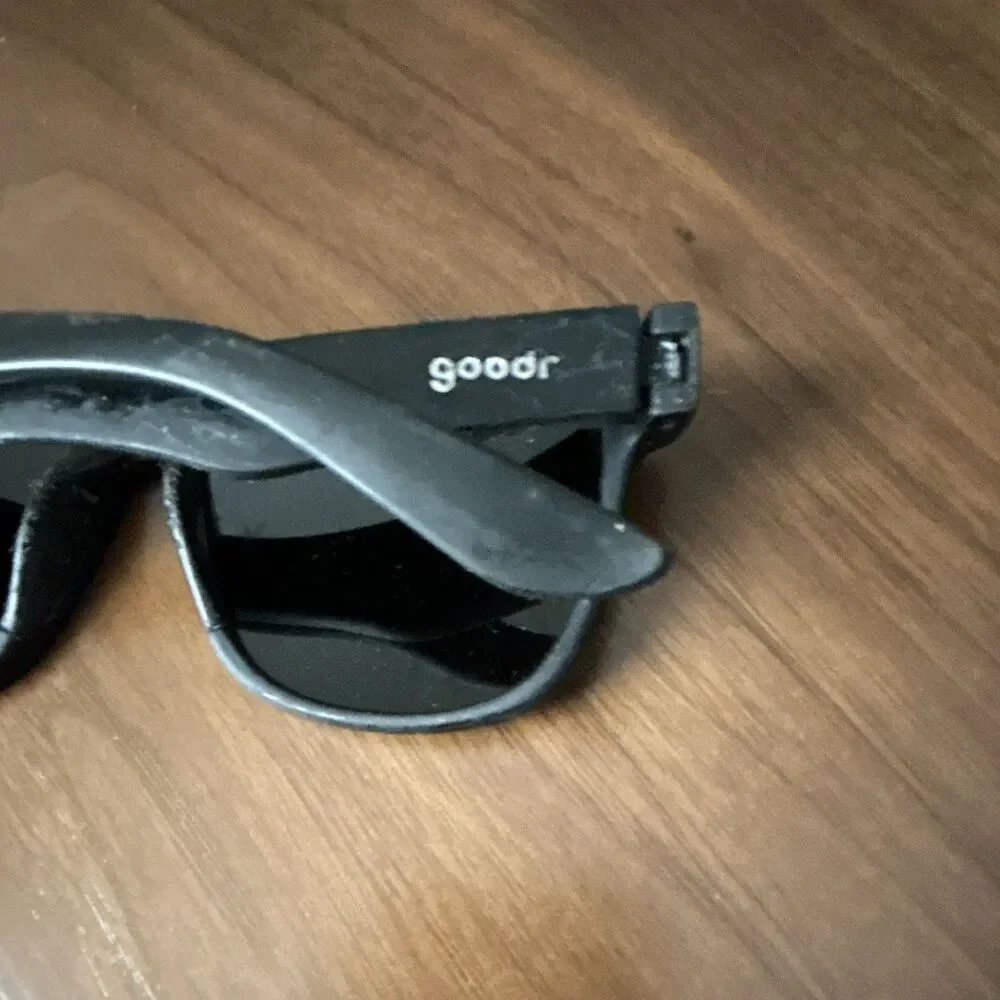 goodr Hooked on Onyx Square Sunglasses, Black Frame with Black Lenses